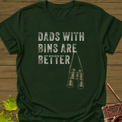 Dads With Bins T-Shirt - Bird Graphic Tee - Gift for Bird Lovers - Unisex