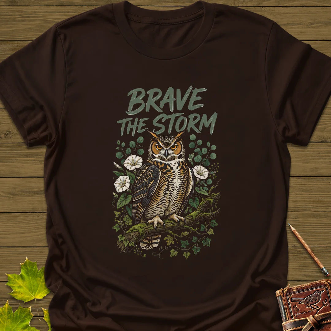 Brave The Storm T-Shirt - Bird Graphic Tee - Gift for Bird Lovers - Unisex