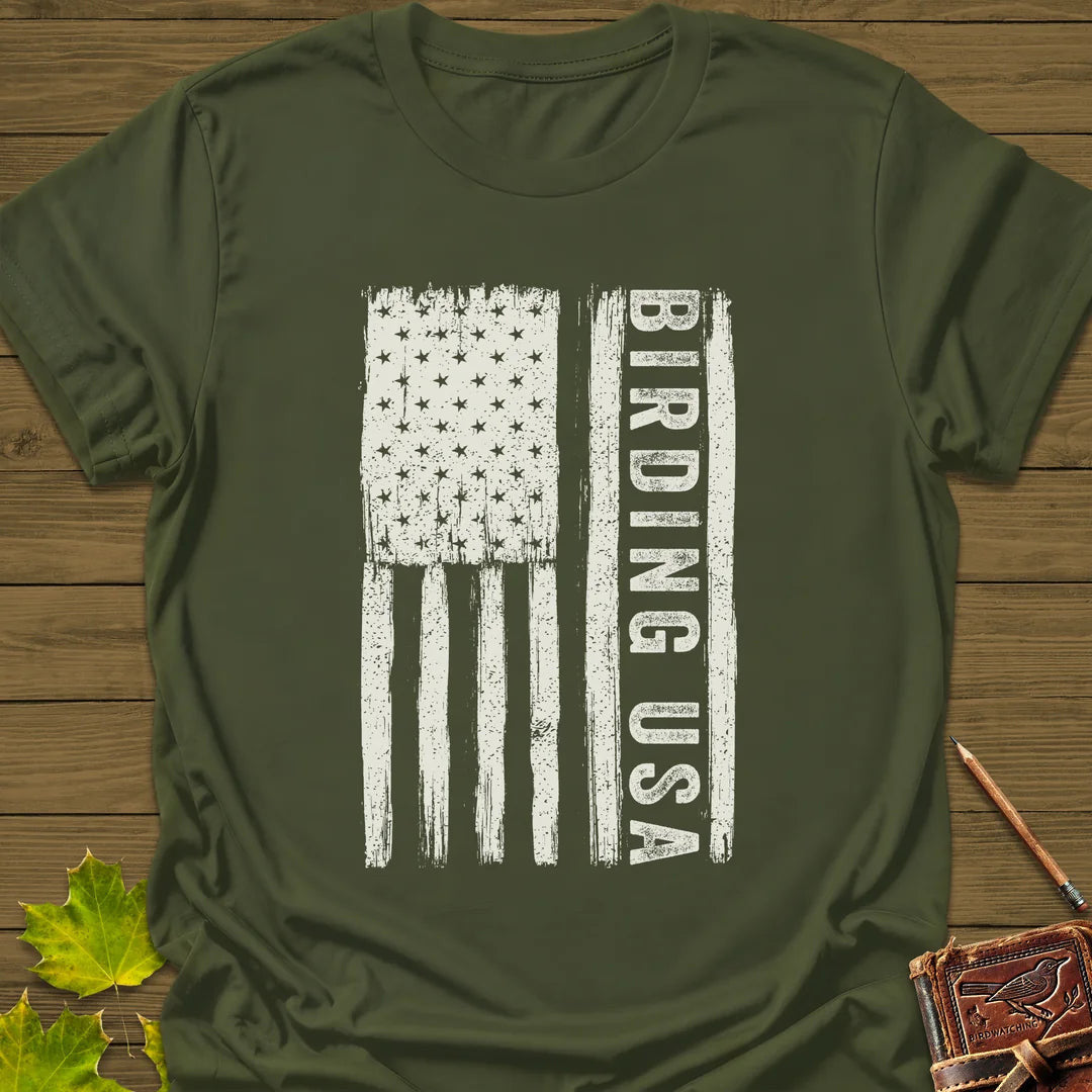 Birding USA T-Shirt - Bird Graphic Tee - Gift for Bird Lovers - Unisex