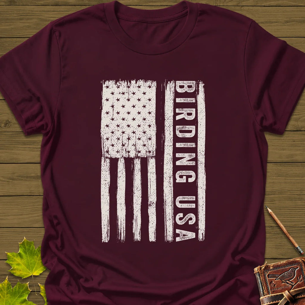 Birding USA T-Shirt - Bird Graphic Tee - Gift for Bird Lovers - Unisex