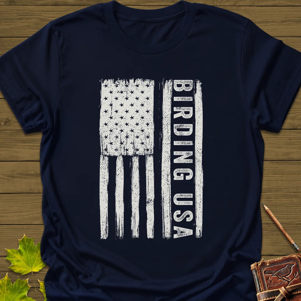 Birding USA T-Shirt - Bird Graphic Tee - Gift for Bird Lovers - Unisex