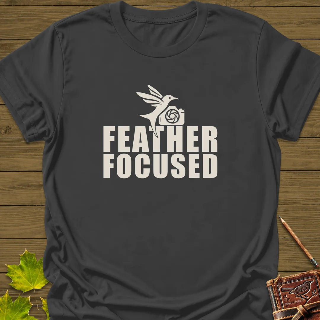 Feather Focused T-Shirt - Bird Graphic Tee - Gift for Bird Lovers - Unisex
