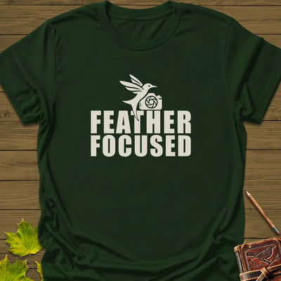 Feather Focused T-Shirt - Bird Graphic Tee - Gift for Bird Lovers - Unisex
