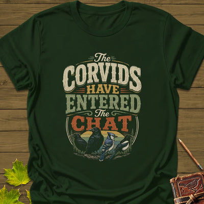 Corvids Entered Chat T-Shirt - Bird Graphic Tee - Gift for Bird Lovers - Unisex
