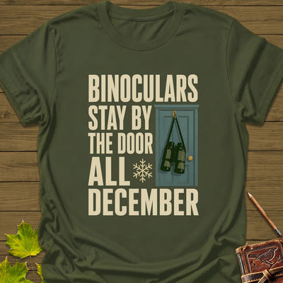 Binoculars By The Door T-Shirt - Bird Graphic Tee - Gift for Bird Lovers - Unisex