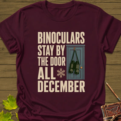 Binoculars By The Door T-Shirt - Bird Graphic Tee - Gift for Bird Lovers - Unisex