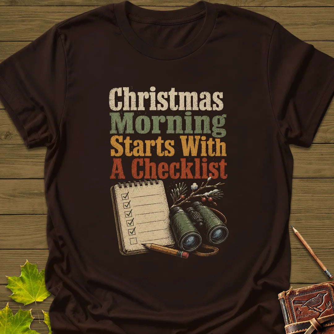 Christmas Checklist T-Shirt - Bird Graphic Tee - Gift for Bird Lovers - Unisex