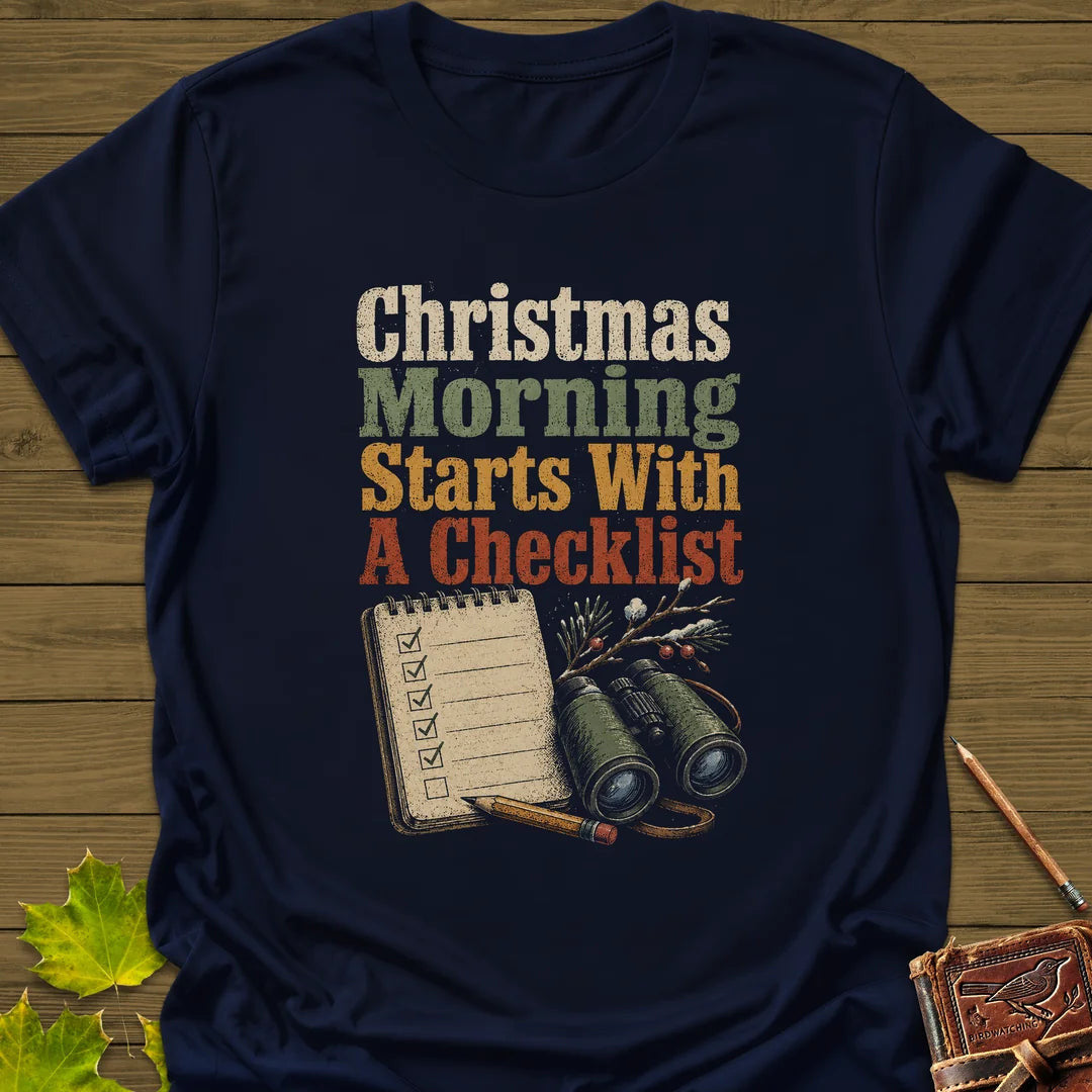 Christmas Checklist T-Shirt - Bird Graphic Tee - Gift for Bird Lovers - Unisex