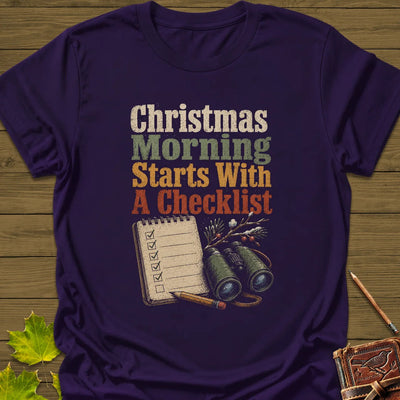 Christmas Checklist T-Shirt - Bird Graphic Tee - Gift for Bird Lovers - Unisex