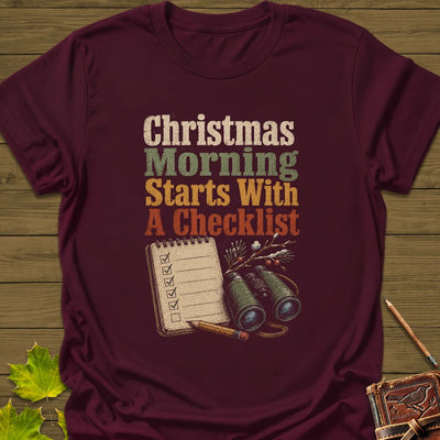 Christmas Checklist T-Shirt - Bird Graphic Tee - Gift for Bird Lovers - Unisex