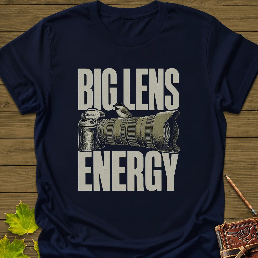Big Lens Energy T-Shirt - Bird Graphic Tee - Gift for Bird Lovers - Unisex