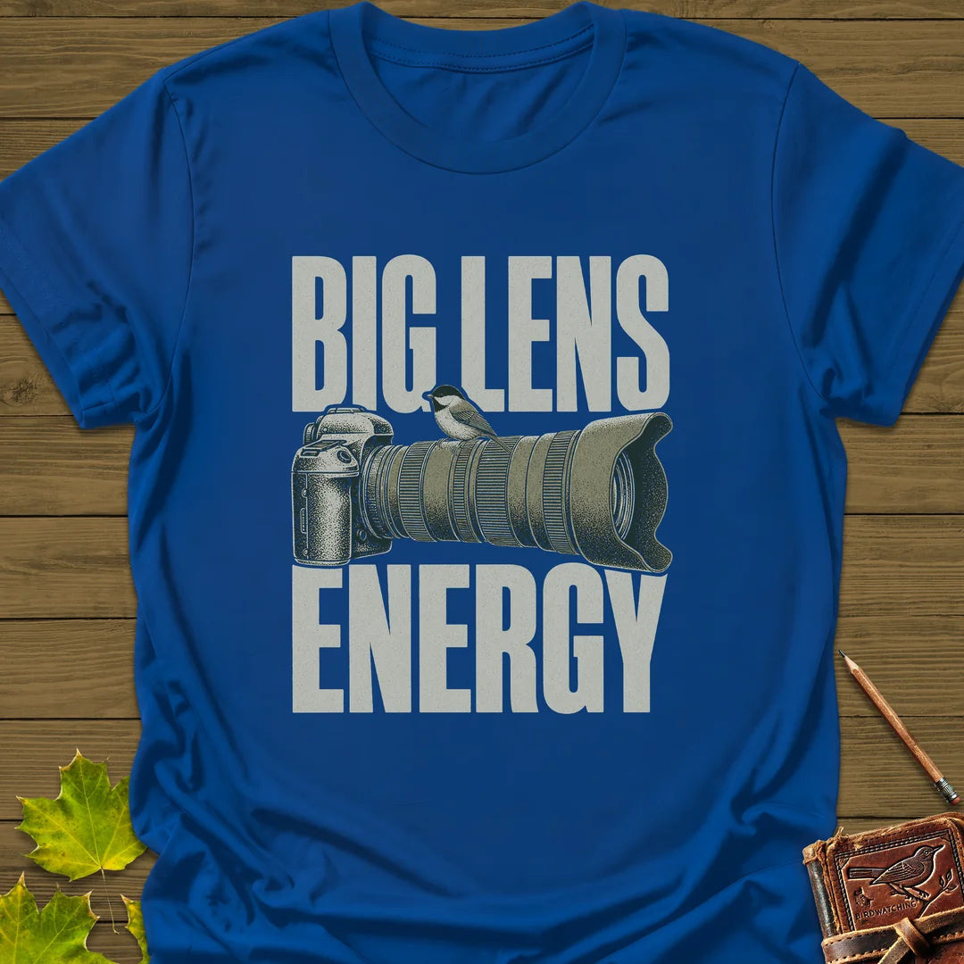 Big Lens Energy T-Shirt - Bird Graphic Tee - Gift for Bird Lovers - Unisex