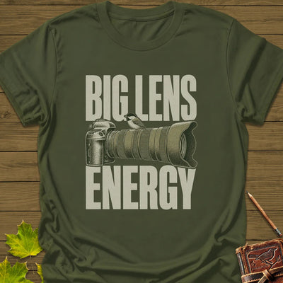 Big Lens Energy T-Shirt - Bird Graphic Tee - Gift for Bird Lovers - Unisex