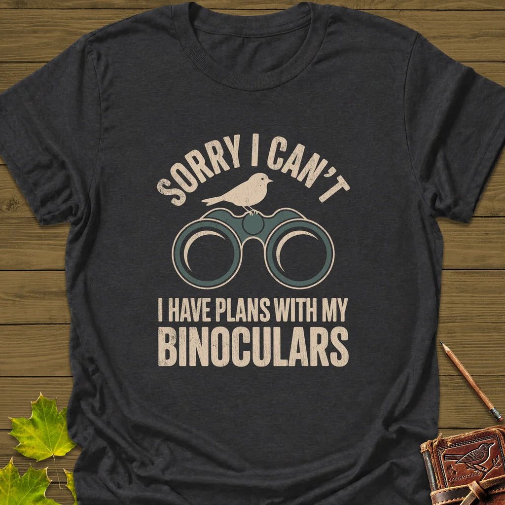Binoculars Plan T-Shirt - Bird Graphic Tee - Gift for Bird Lovers - Unisex