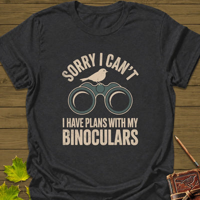 Binoculars Plan T-Shirt - Bird Graphic Tee - Gift for Bird Lovers - Unisex