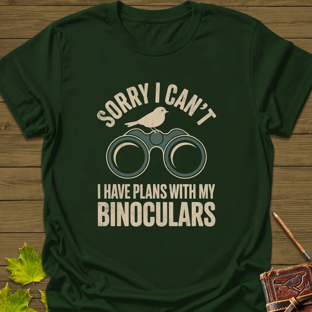 Binoculars Plan T-Shirt - Bird Graphic Tee - Gift for Bird Lovers - Unisex