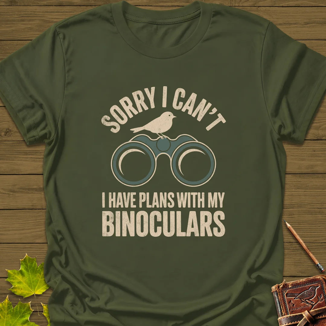 Binoculars Plan T-Shirt - Bird Graphic Tee - Gift for Bird Lovers - Unisex
