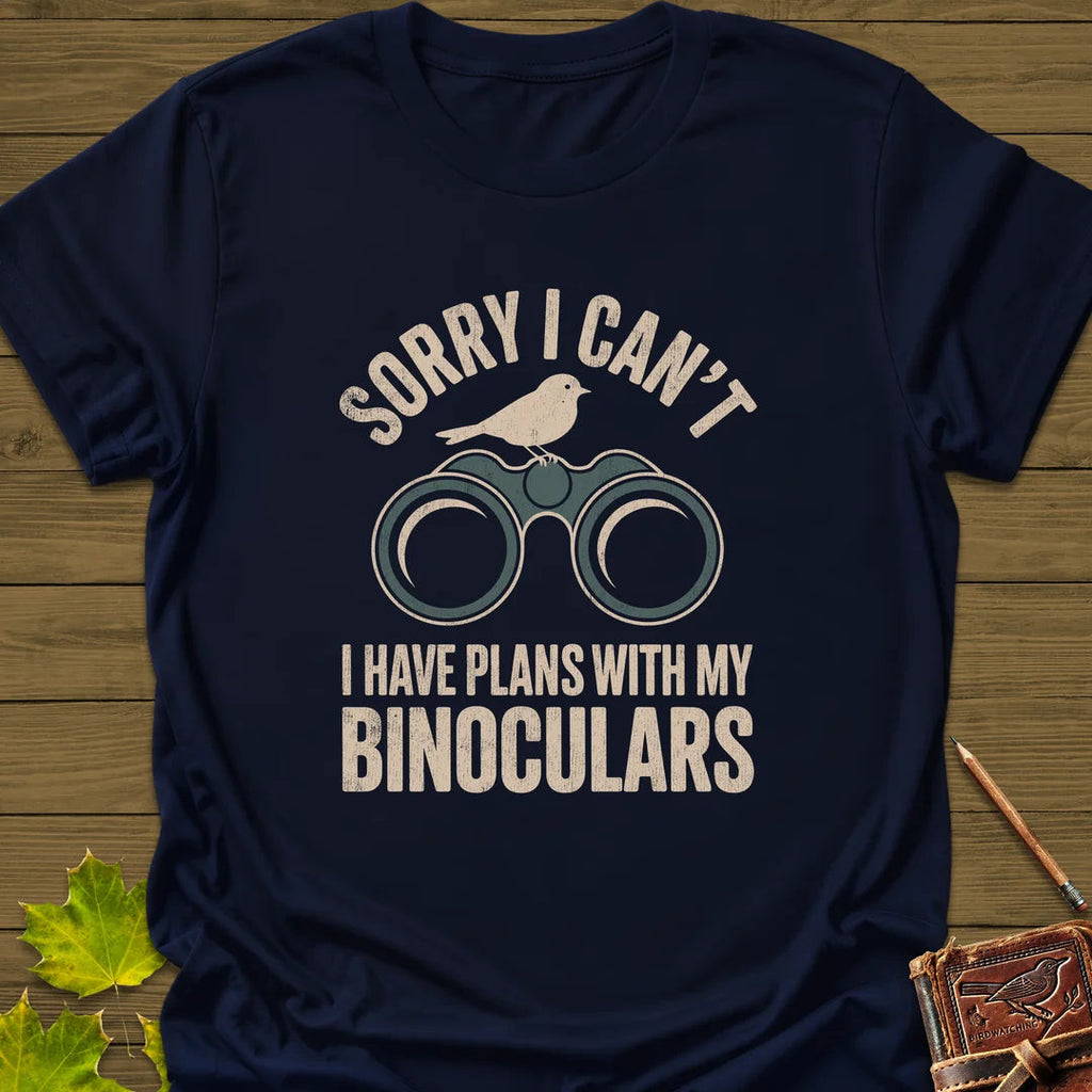 Binoculars Plan T-Shirt - Bird Graphic Tee - Gift for Bird Lovers - Unisex