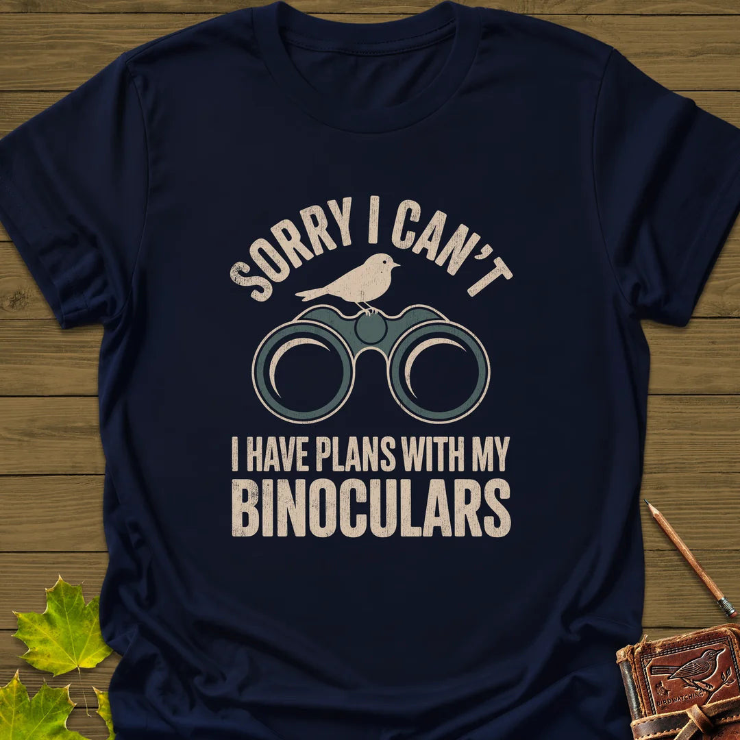 Binoculars Plan T-Shirt - Bird Graphic Tee - Gift for Bird Lovers - Unisex