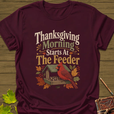 Feeder First Thanksgiving T-Shirt - Bird Graphic Tee - Gift for Bird Lovers - Unisex