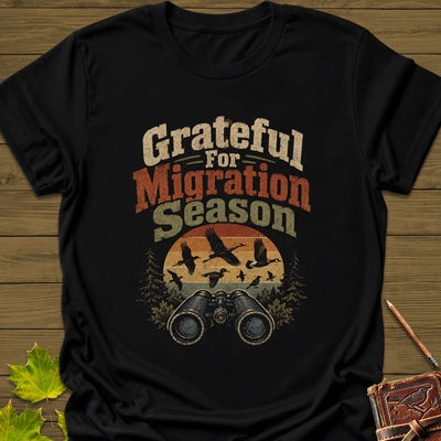 Grateful For Migration T-Shirt - Bird Graphic Tee - Gift for Bird Lovers - Unisex