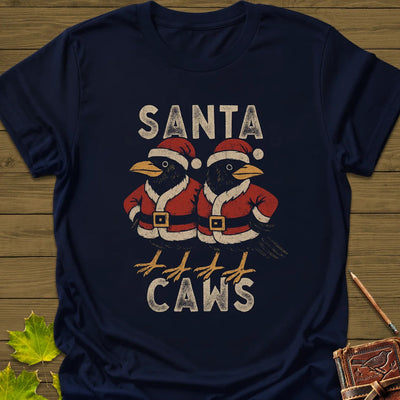 Santa Caws T-Shirt - Bird Graphic Tee - Gift for Bird Lovers - Unisex