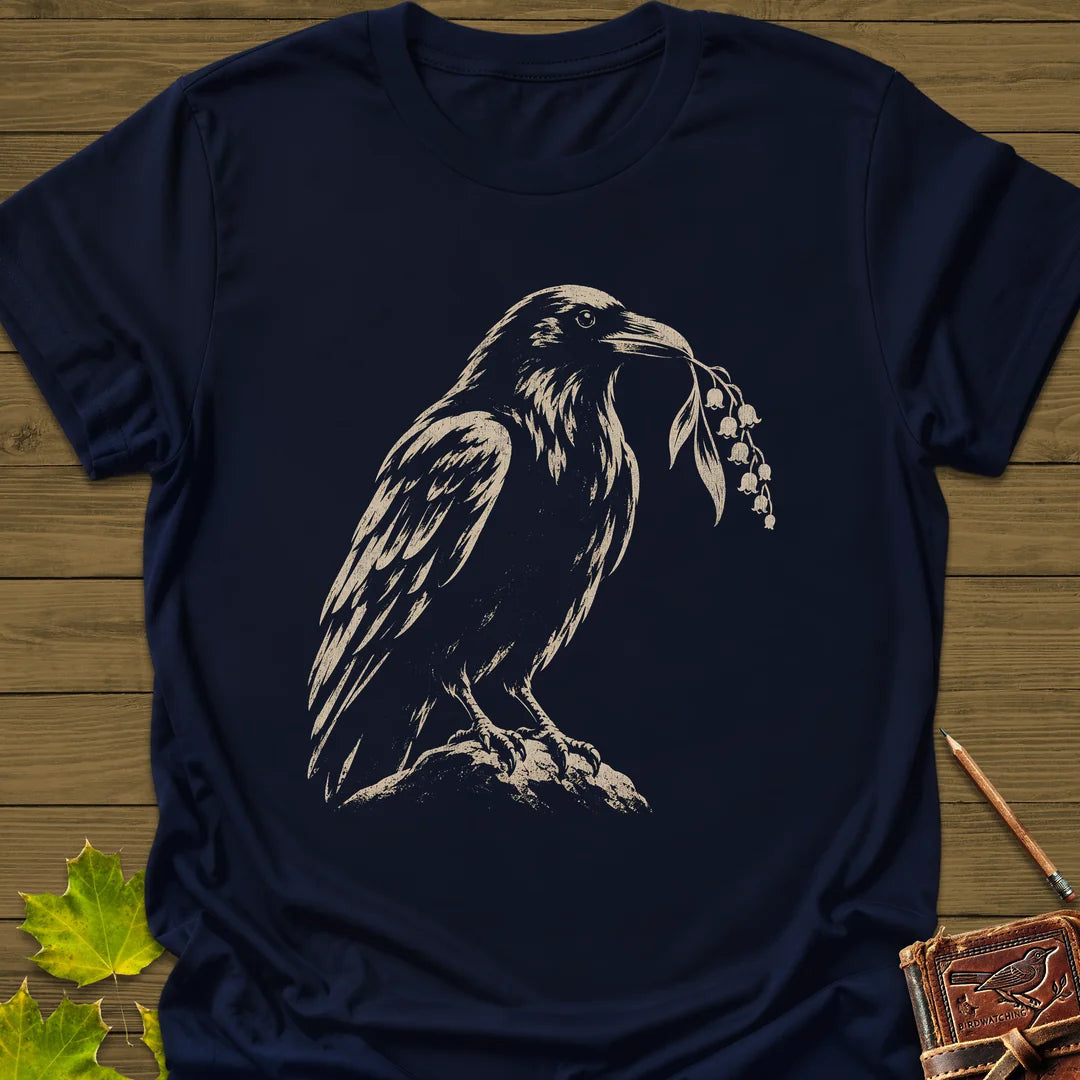 Lily Raven T-Shirt - Bird Graphic Tee - Gift for Bird Lovers - Unisex