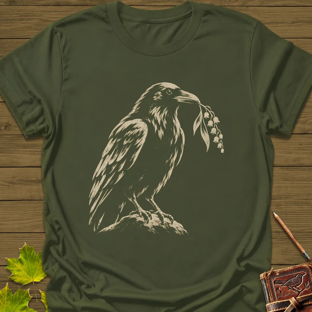 Lily Raven T-Shirt - Bird Graphic Tee - Gift for Bird Lovers - Unisex