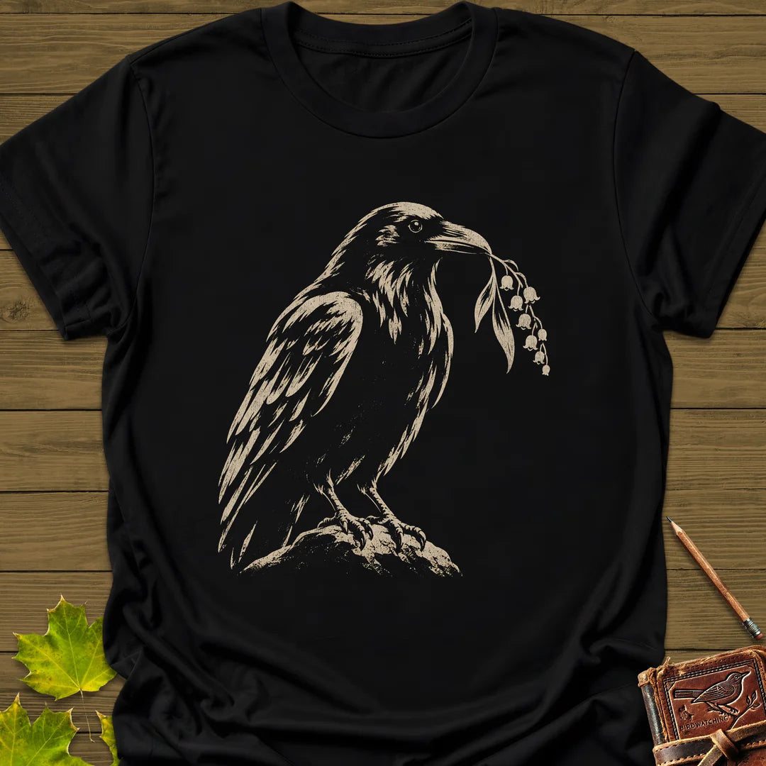 Lily Raven T-Shirt - Bird Graphic Tee - Gift for Bird Lovers - Unisex