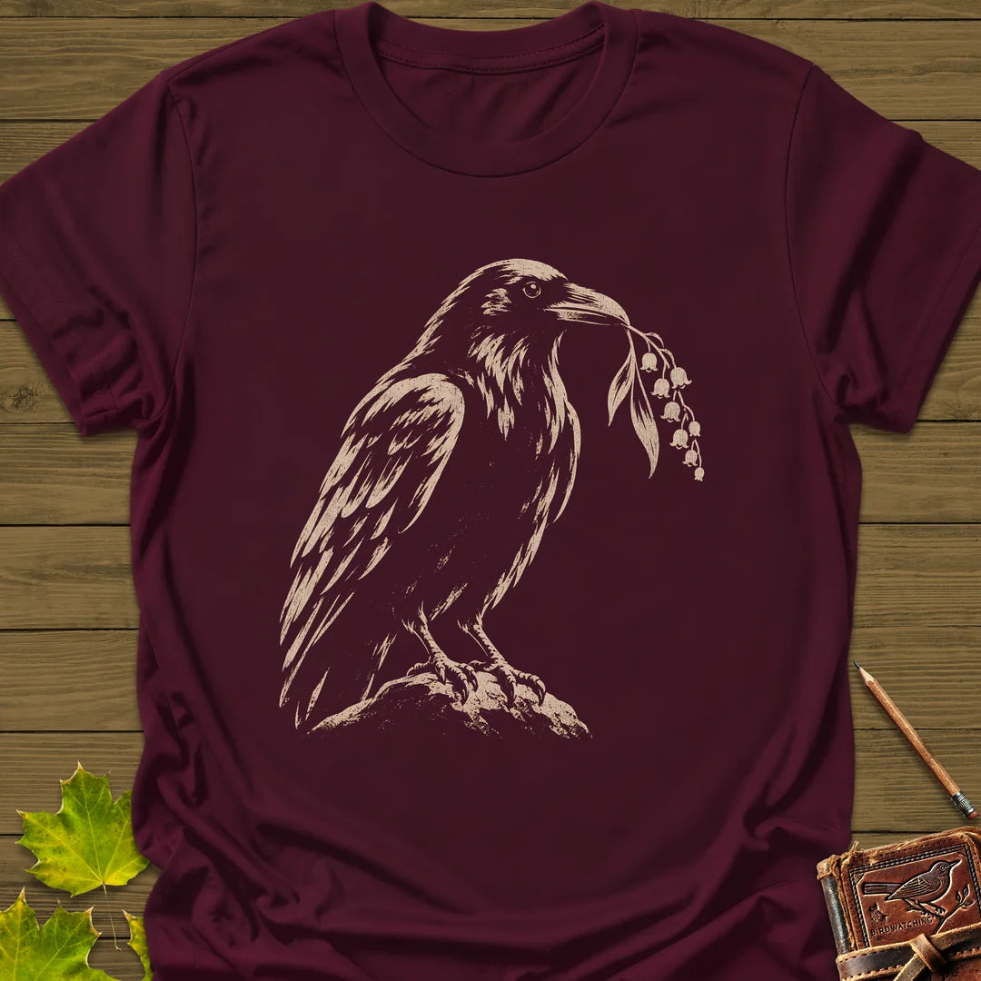 Lily Raven T-Shirt - Bird Graphic Tee - Gift for Bird Lovers - Unisex