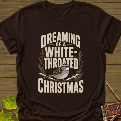 White-Throated Christmas T-Shirt - Bird Graphic Tee - Gift for Bird Lovers - Unisex