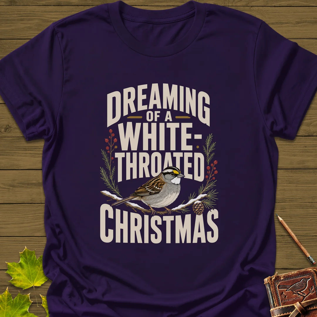 White-Throated Christmas T-Shirt - Bird Graphic Tee - Gift for Bird Lovers - Unisex