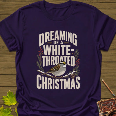 White-Throated Christmas T-Shirt - Bird Graphic Tee - Gift for Bird Lovers - Unisex