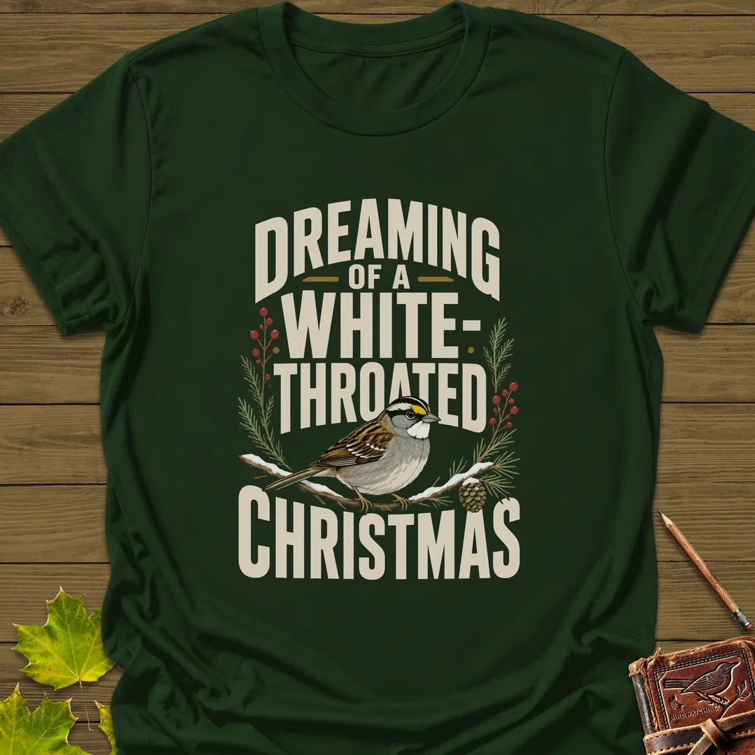 White-Throated Christmas T-Shirt - Bird Graphic Tee - Gift for Bird Lovers - Unisex