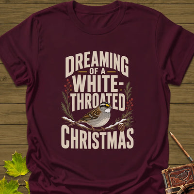 White-Throated Christmas T-Shirt - Bird Graphic Tee - Gift for Bird Lovers - Unisex
