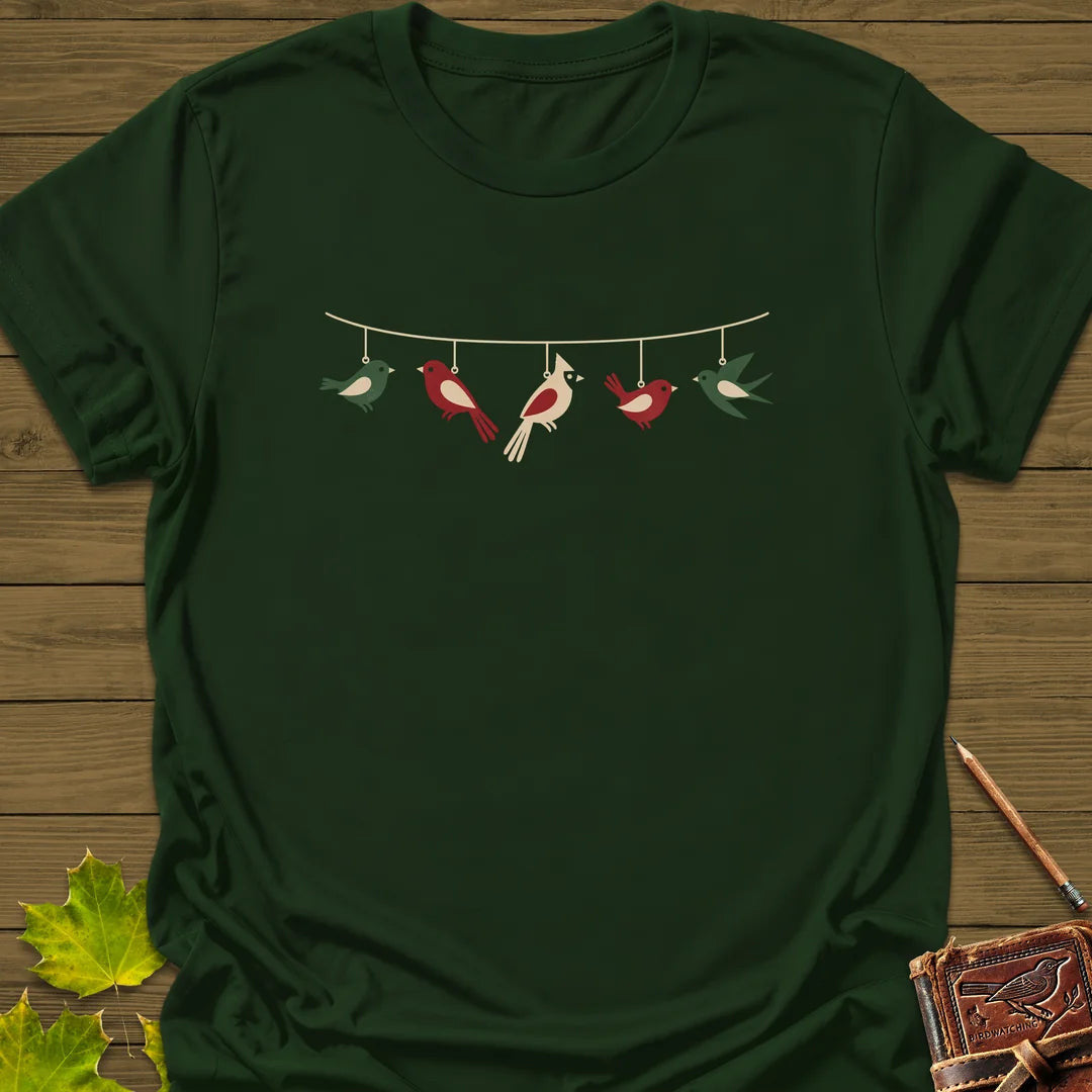Feathered Garland T-Shirt - Bird Graphic Tee - Gift for Bird Lovers - Unisex