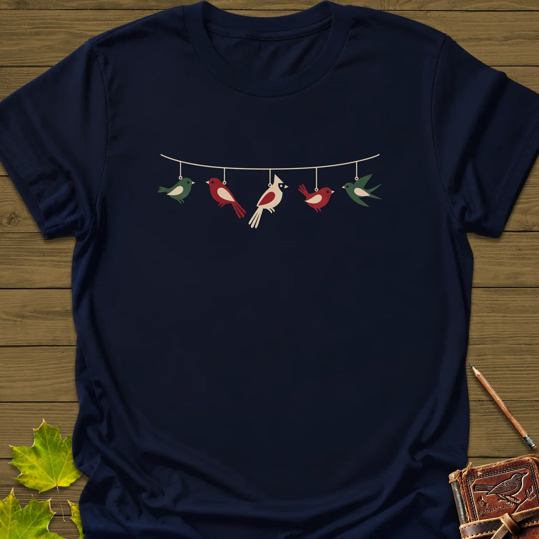 Feathered Garland T-Shirt - Bird Graphic Tee - Gift for Bird Lovers - Unisex