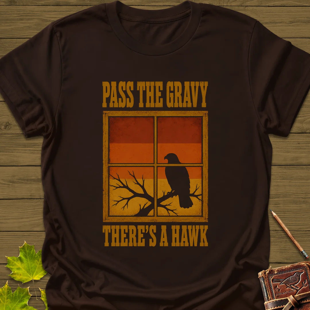 Pass The Gravy Hawk T-Shirt - Bird Graphic Tee - Gift for Bird Lovers - Unisex