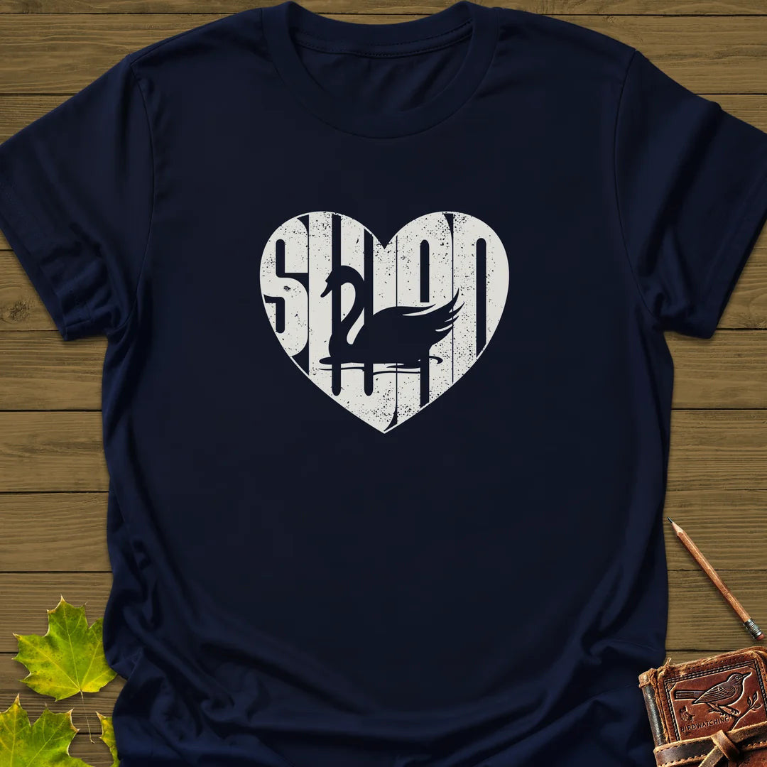 Swan Love T-Shirt - Bird Graphic Tee - Gift for Bird Lovers - Unisex