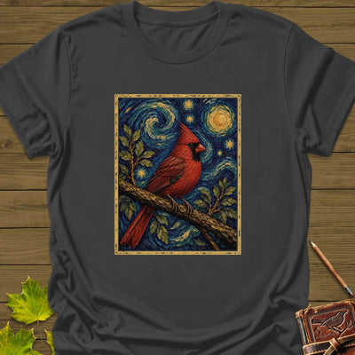 Starry Cardinal T-Shirt - Bird Graphic Tee - Gift for Bird Lovers - Unisex