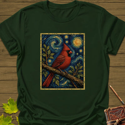 Starry Cardinal T-Shirt - Bird Graphic Tee - Gift for Bird Lovers - Unisex