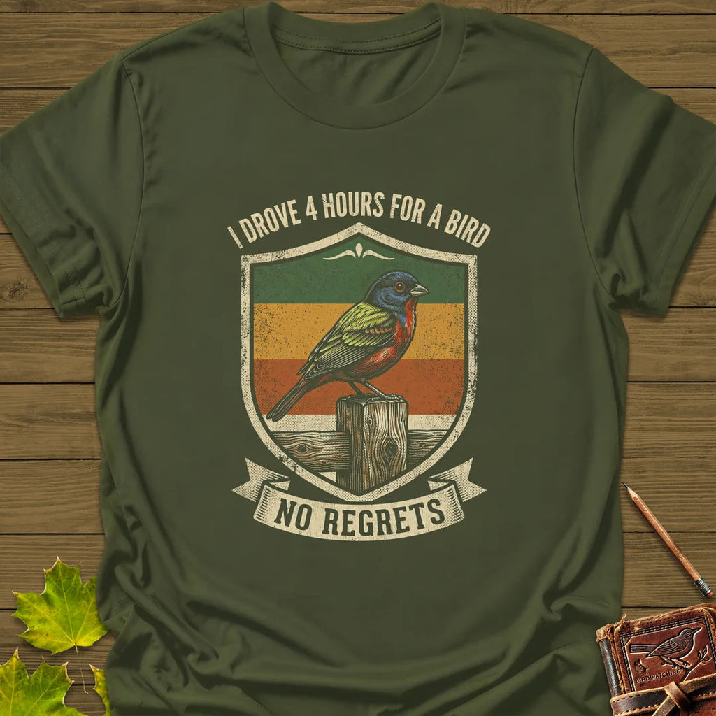 No Regrets T-Shirt - Bird Graphic Tee - Gift for Bird Lovers - Unisex