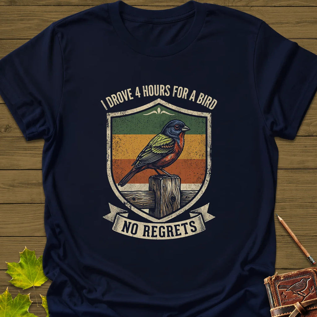 No Regrets T-Shirt - Bird Graphic Tee - Gift for Bird Lovers - Unisex