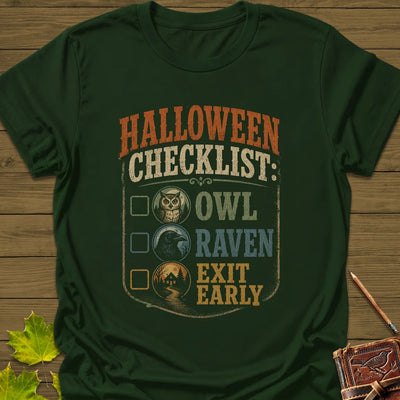 Halloween Bird Checklist T-Shirt - Graphic Tee - Gift for Bird Lovers - Unisex