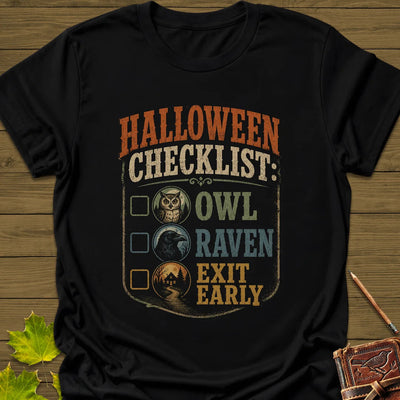 Halloween Bird Checklist T-Shirt - Graphic Tee - Gift for Bird Lovers - Unisex