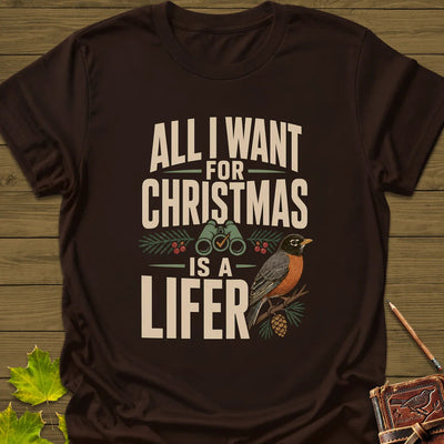 Christmas Lifer Robin T-Shirt - Bird Graphic Tee - Gift for Bird Lovers - Unisex