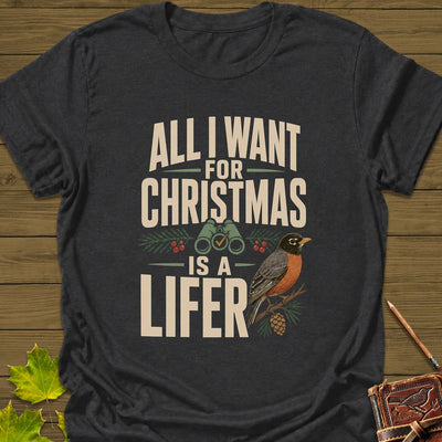 Christmas Lifer Robin T-Shirt - Bird Graphic Tee - Gift for Bird Lovers - Unisex
