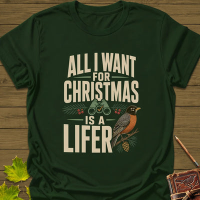 Christmas Lifer Robin T-Shirt - Bird Graphic Tee - Gift for Bird Lovers - Unisex