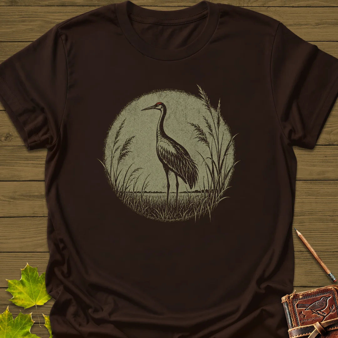 Prairie Crane T-Shirt - Bird Graphic Tee - Gift for Bird Lovers - Unisex