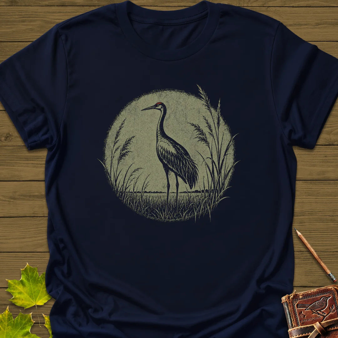 Prairie Crane T-Shirt - Bird Graphic Tee - Gift for Bird Lovers - Unisex
